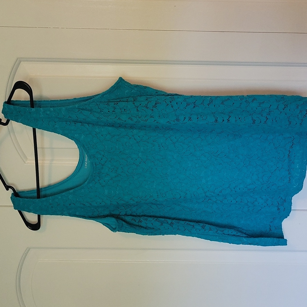 Turquoise lace tank top 14/16